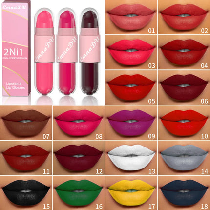 Halloween Lip Gloss Set, 3-Piece Non-Stick Shiny Lipstick, Glittery Purple and Black Lip Colors, Long-Lasting, Non-Transfer