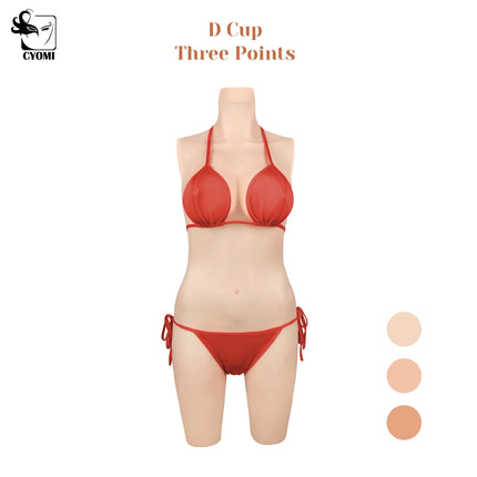 CYOMI Silicone Bodysuit Fake Vagina Breast Forms 3-Point D Cup Boobs Tits For Drag Queen Crossdresser Transgender Shemale 2TH