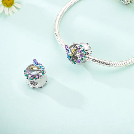 Spring Charms Beads Pendant 925 Sterling Silver Flower Butterfly Dragonfly Mushroom Charms Fit Bracelet Woman Man DIY Jewelry