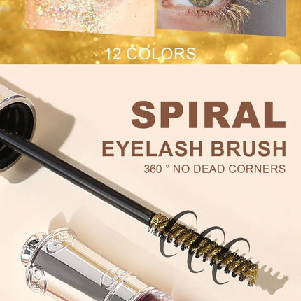 Purple Gold Diamond Mascara Shining Sequins Sweat Proof Glitter Eyelashes Quick Dry Lasting Curling Thick Mascara Shimmer Makeup