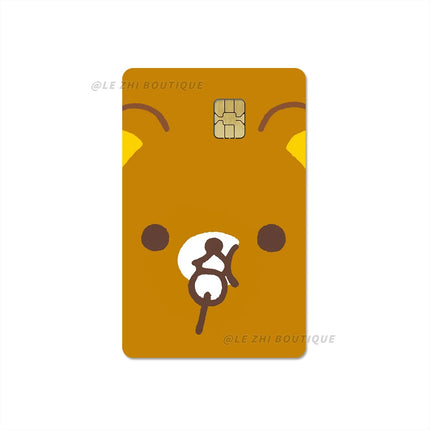 Japan Anime Cute Cartoon Bear Credit Debit Card Sticker Kawaii Bus Pass Diy Waterproof Small Chip Film Sticker Decoration