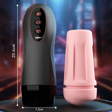 Male Heating Masturbation Cup Sex Machines Suction Cup Realistic Vagina Penetration Soft Pocket Pussy Sexy Voice Sex Toy For Men