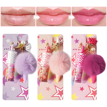 Three Colors Randomly Issued Color Lip Gloss Lip Oil: Moisturizing, Locks Moisture, Nourishing, Light and Comfortable