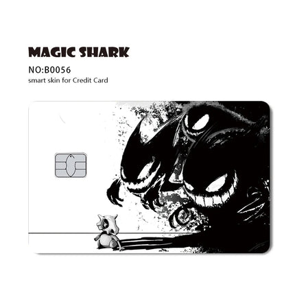 Maigc Shark Cute Pokemons Mewtwo Eevee Pikachu Gengar Sticker Film Cover for Debit Credit Card No Fade
