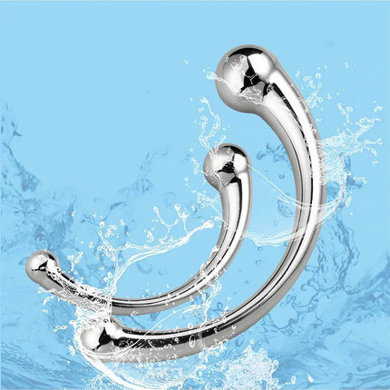 Double Ended Anal Hook Butt Plug Stainless Steel G Spot Wand Prostate Massage Stick Vagina Stimulator Sex Toys for Men Women 18+