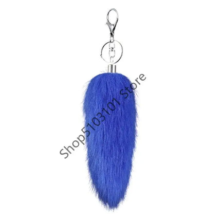 16cm Foxes Tail Keychain Faux Furs Foxes Tail Keyring Soft Furry Bag Hangings Charm Pendant Key Handbag Pendant Accessorise