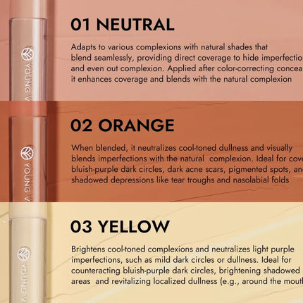 Yellow Orange Liquid Concealer Foundation Primer Base Facial Repair Dark Circles Corrector Skin Tone Purple Brighten Concealer