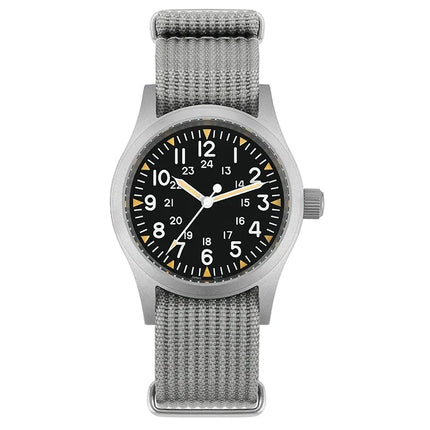 Militado ML05 38mm Military Watch Miyota 2035 Movement Domed Sapphire Crystal C3 Green Luminous 10Bar Waterproof Vintage Watches