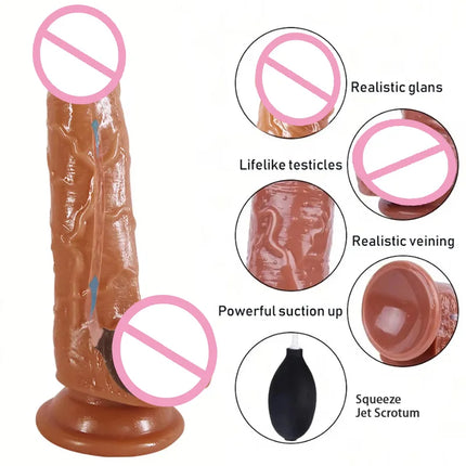 Ejaculating Dildo for Women Masturbator Powerful vibrator Spray Water Realistic Dildo Anal Male Dick Adult Sex Toys for Woman