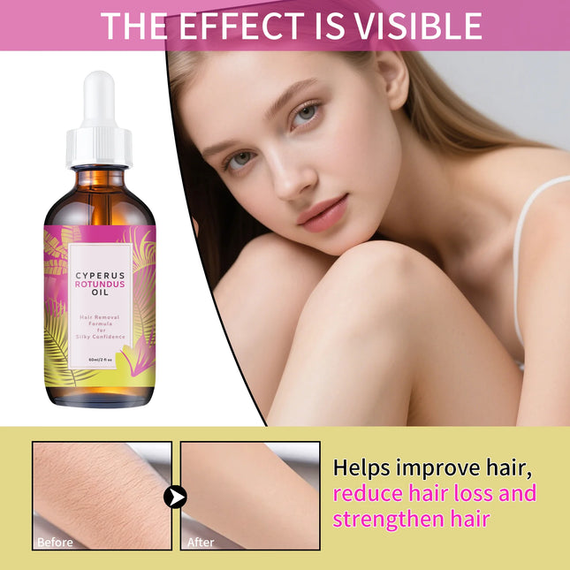 Natural Hair Growth Inhibitor Oil - Long-Lasting Reduction with Jojoba & Almond Oil for Smooth, Silky Skin, All Skin Types