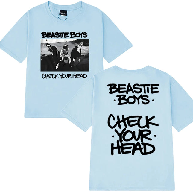 Hip Hop Groups Beastie Boys Check Your Head Album print T shirt Unisex vintage Summer short sleeve T-shirts Men Women Cotton Top