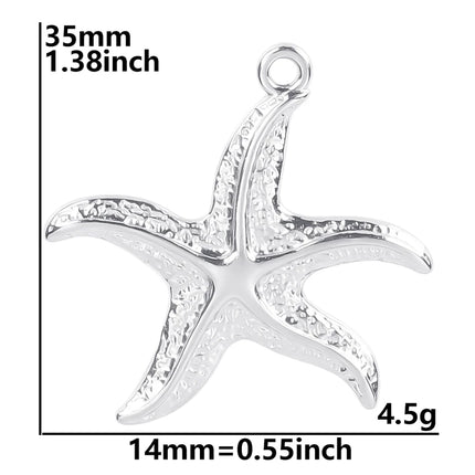 5pcs Stainless Steel Conch Starfish Turtle Charms For Jewelry Making Supplies Ocean Charm Silver Color Pendant Handmade Material