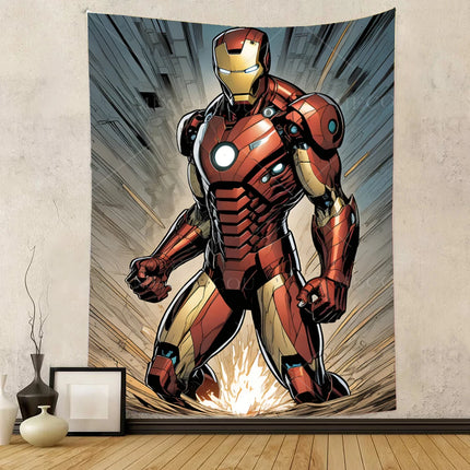 Iron Man Red Flash Backdrop for Birthday Party Decor Hero Marvel Superhero Background for Baby Shower Party Cake Table Supplies
