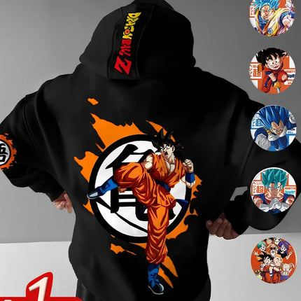 The Latest Dragon Ball Animation Peripheral Versatile Sweater Autumn and Winter Men's and Women's Loose Hooded Sweater