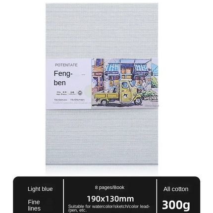 Square Cotton Watercolor Book 300g Organ Book Fabric Folding Hand Ledger Fine Lines Portable Sketch Color Lead Painting Book
