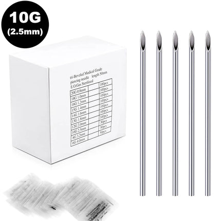 5-100PCS Body Piercing Needle 10G 12G 14G 16G 18G 20G Surgical Steel Sterile Disposable Ear Nose Navel Nipple Lip Piercing Tool