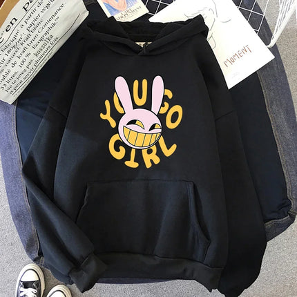 2025 Cartoon Vintage Pullover Sweatshirt YOU GO GIRL Digital Circus Jax Hoodie Fashion Women Harajuku Funny Cute Rabbit Hoodie