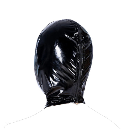 Sexy Fetish Full Head Hood Couple Adult Cosplay Games PU Leather Mask Hood Halloween Party Bondage Face Cover Role Play Costume