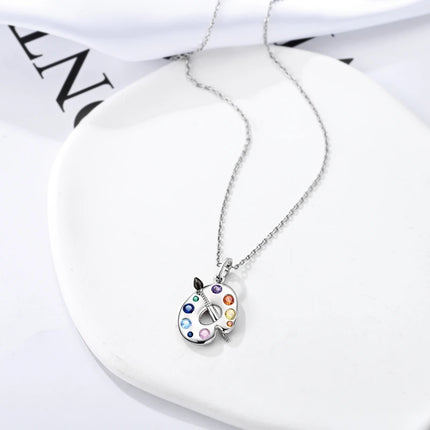 925 Sterling Silver Necklace Dreamcatcher Painting Plate Butterfly Necklace Fit Original Charms Fine Jewelry DIY Women Fashion
