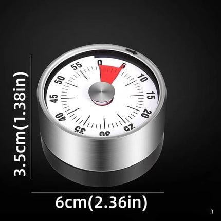 Stainless Steel Timer Kitchen Magnet Mechanical Egg Timer Home Baking Cooking Alarm Clock