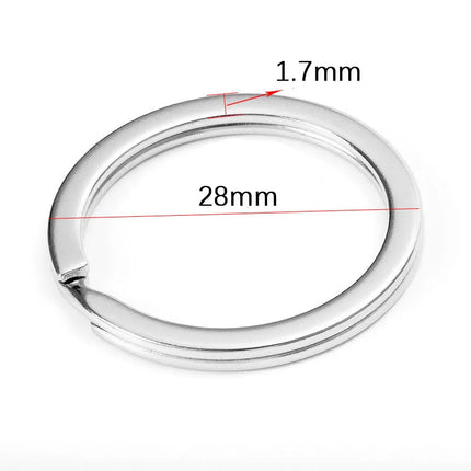 20pcs Stainless Steel Key Rings 20/25/28/30/35mm Round Flat Line Split Rings Keyring for Jewelry Making Keychain DIY Findings