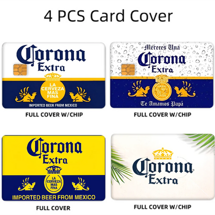 C-Corona E-Extra Beer Anime Sticker Film Skin Cover For Credit Card Debit Bank Card 1 Set Of 4 Pcs