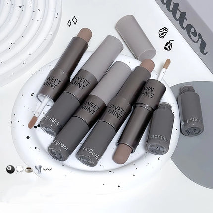 Double-ended Moisturizing Matte Concealer Contour Stick Smooth Lasting 3D Nose Shadow Waterproof Face Bronzer Contour Makeup