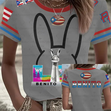 HalfTime Football Puerto Rico Bad Bunny  94 Jersey Commemorate Fans Jersey the Show Gameday Football Concert T-shirt