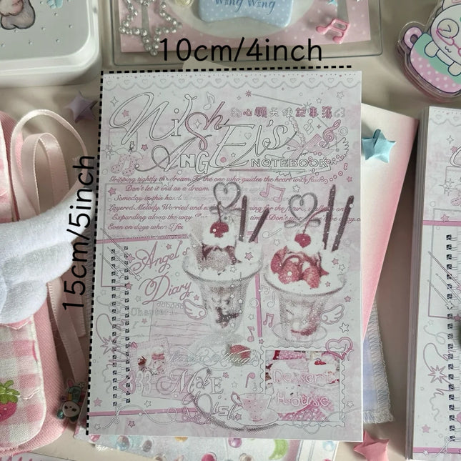 New Pink Color Wish Angel Sticker Book Text Sticker Material Ins High-value Hand Account Diy Collage Decoration Material Gift