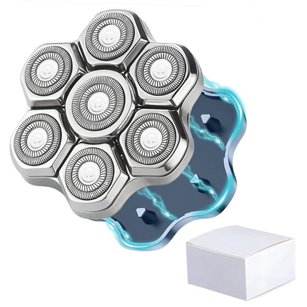 Magnetic Adsorption Replaceable Electric Shaver Head 7D Floating Blade With Double Knife Net Spare Common Interface Razor Head
