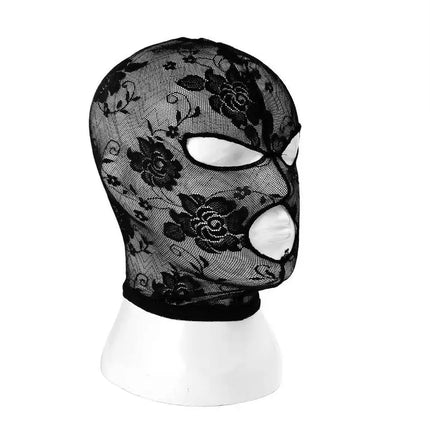 Bdsm Bondage Full Head Black Lace Pattern Mask Sex Toys Cosplay Unisex Sexy Head Mask Elastic Flirt Erotic SM Headgear Sex Shop