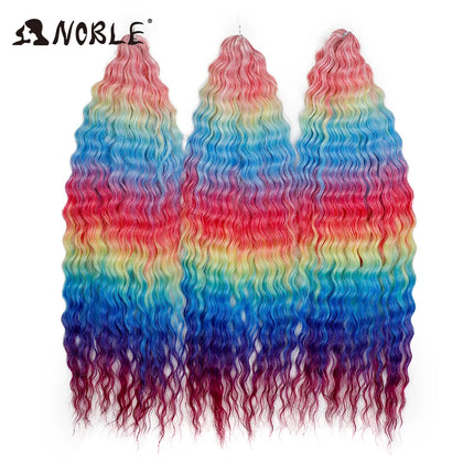 Noble 24Inch 300g Crochet Hair Curl Hair Water Wave Ombre Blonde Twist Crochet Hair Braid Hair Deep Wave Braiding Hair Extension