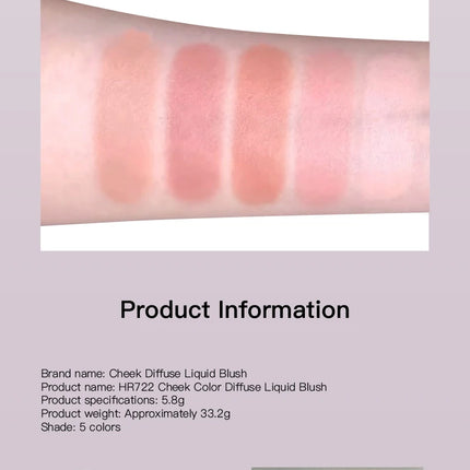 Liquid Blush Is Smooth Moisturizing Non Sticky Easy To Apply Natural Long Lasting Matte Finish Easy To Carry And Touch Up