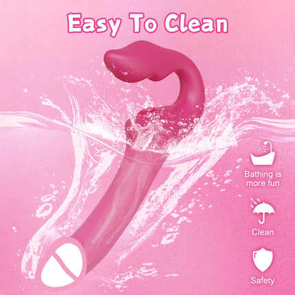 Strapless Strap-On G-Spot Dildo Vibrator Realistic Double-Ended Vibrating Butt Plug Anal Sex Toys for Women Lesbians Couples 18+