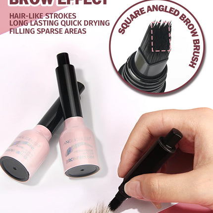 Wild Eyebrow Pencil Square Angled Brush Velvet 3D Brow Dye Cream Hairline Anti-smudge Waterproof Multifunction Eyebrow Tint Pen