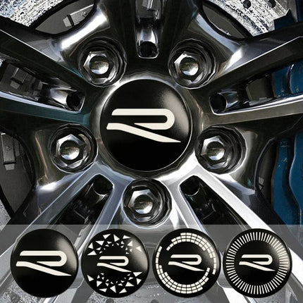 4pcs 56/60/65mm Car Wheel Center Stickers for Volkswagen VW Rline Polo Golf Passat B5 B6 B7 MK6 Scirocco Santana Touran Magotan