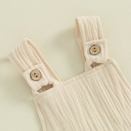 Pudcoco Infant Baby Boys Girls Overalls Sleeveless Backless Front Pocket Rompers Newborn Spring Fall Outfit 0-24M