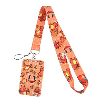 Anime Characters Card Holder Cute Gengar Lanyard Keychain ID Credit Bus Card Cover Hang Rope Lariat Lanyard Key Rings Fans Gifts