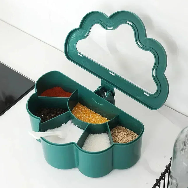 Kitchen Combination Integrated Seasoning Box Creative Multi-grid Salt Shaker Seasoning Jar Plastic Household Seasoning Box
