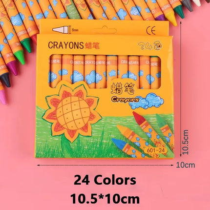 Kawaii Children Oil Pastel Crayons Set 8/12/24 Colors Safe Non-Toxic Graffiti Coloring Art Supplies Kids School Drawing Painting