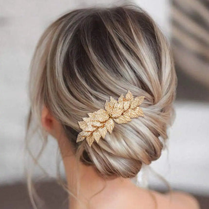 Wedding Hair Accessories Leaf Hair Clips for Women Fashion Crystal Bride Headdress Hairpin Crystal Hair Combs Girls Jewelry Gift