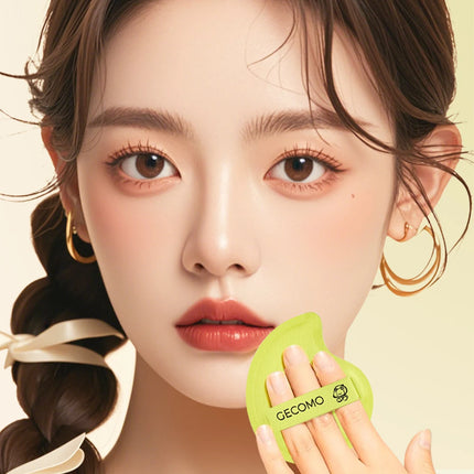 GECOMO 2 Pieces Mango-shaped Marshmallow Powder Puff Wet And Dry Dual-use Soft & Skin-friendly Makeup Sponge