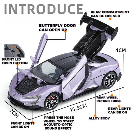 1:32 BYD Look Up U9 Pure Electric Performance Supercar Alloy Diecast Model Car Car Central Control Display Ornaments Decorations