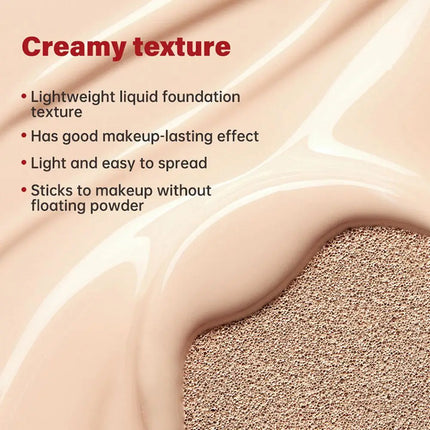 Lakerain Waterproof Air Cushion Foundation Sunscreen Protection Pore Minimizing Effect BB Cream Formula Oil-Control Makeup Base
