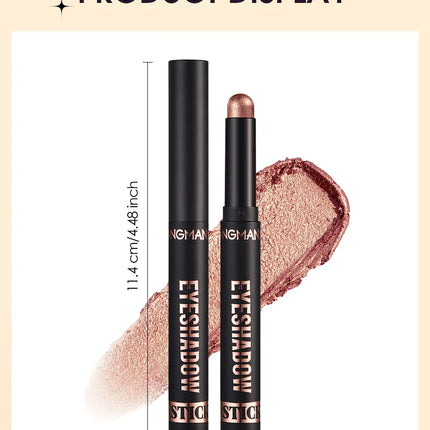 16 Vibrant Metallic Eyeshadow Sticks Waterproof Long Lasting Satin Finish Professional Makeup Pencil Set 8 Colors