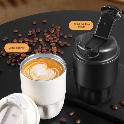 260ml Petal Coffee Tumbler, 316 Stainless Steel Vacuum Cup, Antibacterial & Wide Mouth, Double-Wall Thermos for Hot/Iced Drinks