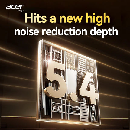 Acer Ohr548 Wireless Bluetooth Headphones with In-Ear Design, Anc Call Noise Reduction, Charging Case, Stereo Sound Effect, Low Latency for Gaming, Comfortable Fit for Sports, Running, and Fitness