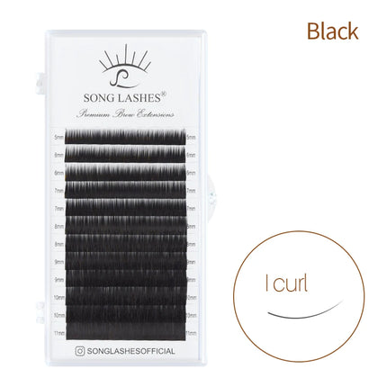 SONG LASHES  High Quality I Curl Eyebrow Extensions Brown/Black/Dark Brown/ Light Brown False Eyebrow 12 lines Per Tray
