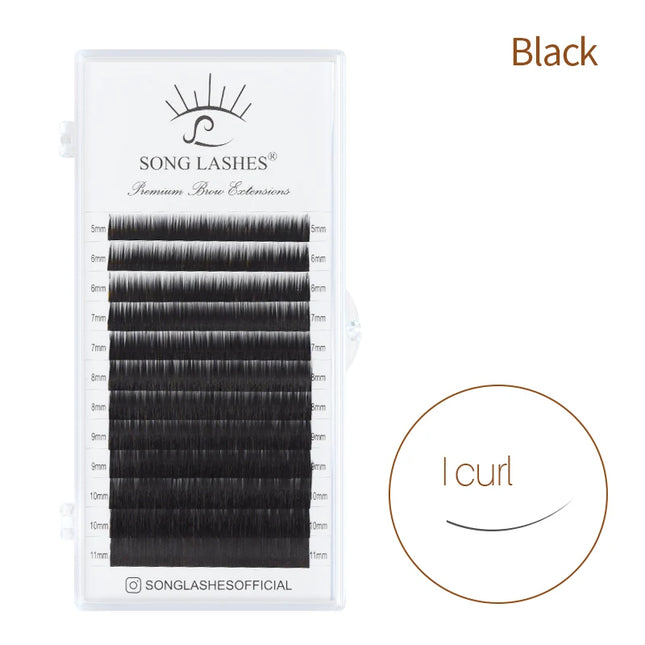 SONG LASHES High Quality I Curl Eyebrow Extensions Brown/Black/Dark Brown/Light Brown False Eyebrow 12 lines Per Tray