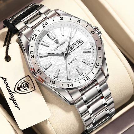 POEDAGAR Exquisite Fashion Men's Watches High Quality Waterproof Luminous Business Watch For Men Date Week Quartz Men's Wristwatch